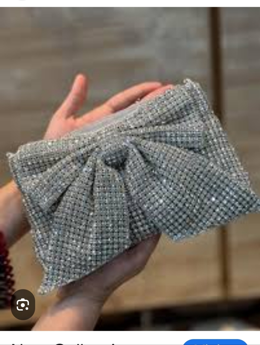 Silver Rhinestone Crystal Bow Crossbody Clutch Bag Nwt